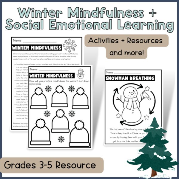 Winter Mindfulness and Social Emotional Learning | Upper Elementary | No PREP