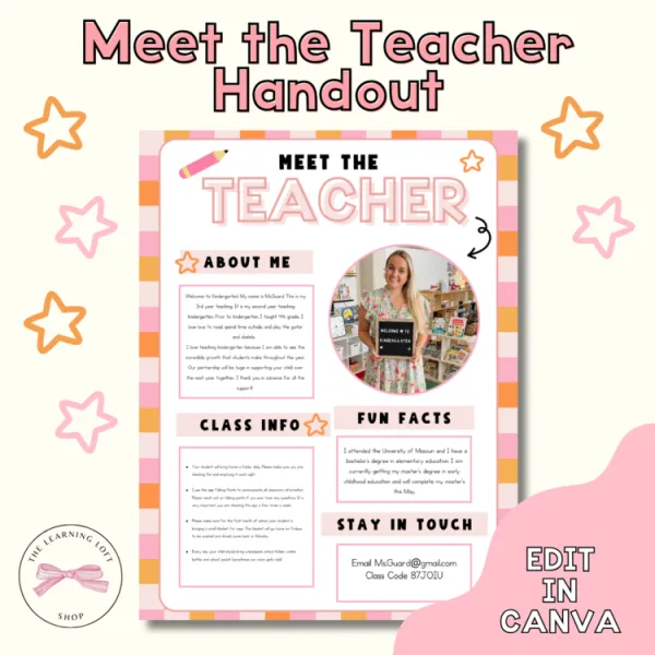 Meet The Teacher Flyer – EDITABLE | Back to School | Teacher Prep