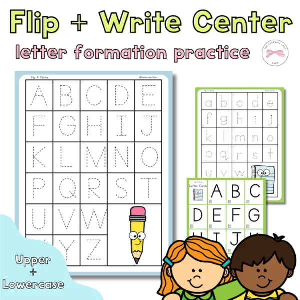 Letter Formation and Identification practice | Flip + Write Center |