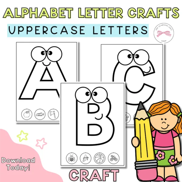 Alphabet Letter Crafts Uppercase | Kindergarten Centers and Activites