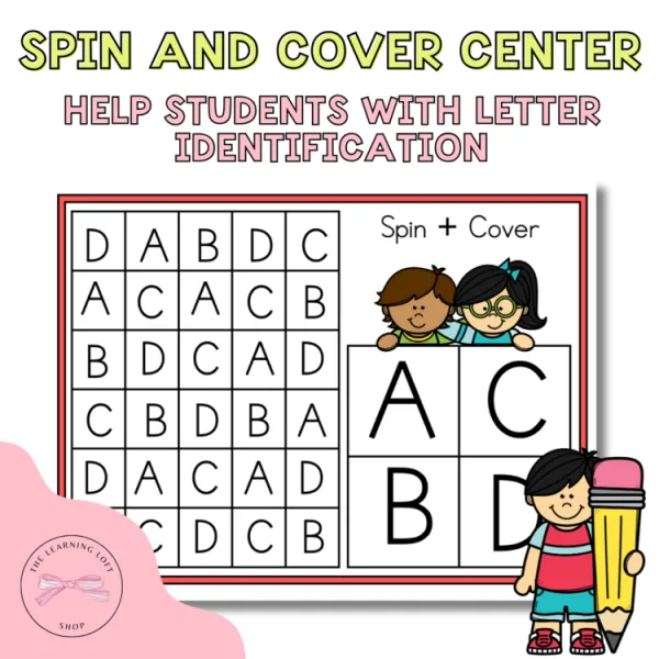 Alphabet Letter Center | Spin and Cover | Kindergarten Centers