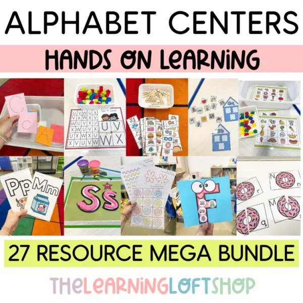 Kindergarten Alphabet Centers MEGA BUNDLE | 27 hands on CENTERS