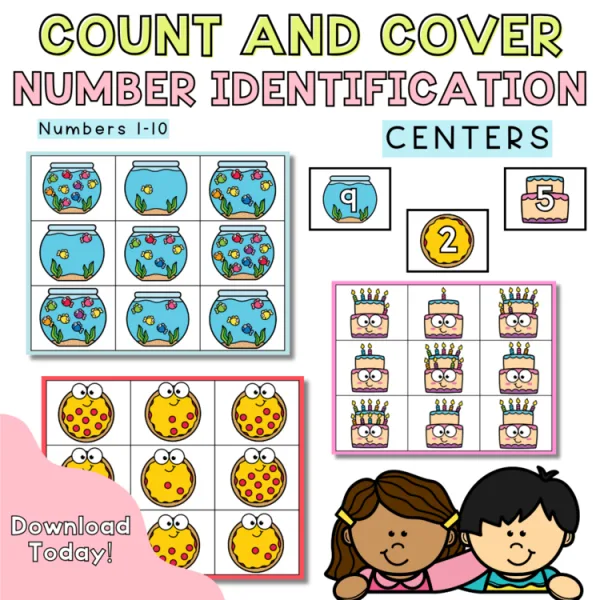 Count and Cover Center | Kindergarten Center | Pizza, birthday, Fish Tank Themed