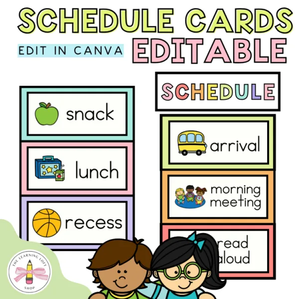 Schedule Cards Classroom Decor | EDITABLE | Back to school