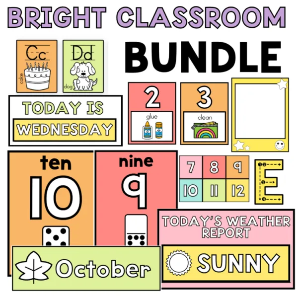 Bright Classroom Decor Bundle | colorful classroom theme | decor