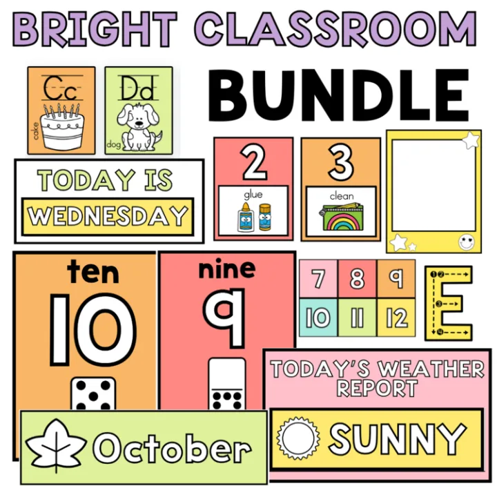Bright Classroom Decor Bundle | colorful classroom theme | decor