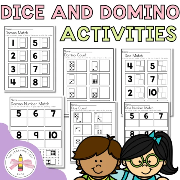 Dice and Domino Activites | Kindergarten Math Centers | Back to School