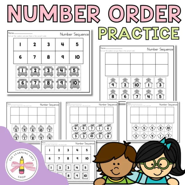 Number Order Practice 1-10 cut and paste | Kindergarten Math