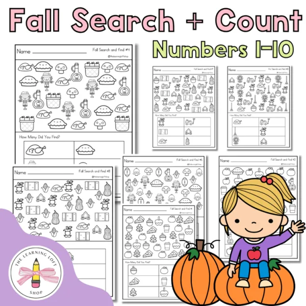 Fall Search and Count | Counting Activites | Kindergarten Centers |