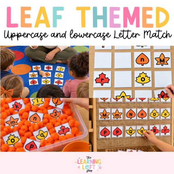 Leaf Letter Matching Center | Uppercase to Lowercase | Fall Reading Centers
