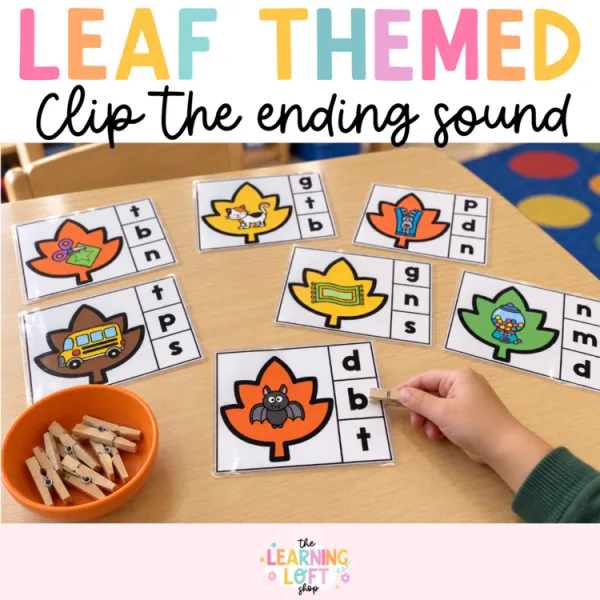 Ending Sound Fall Centers | Leaf Themed |  Kindergarten Fall Centers | phonics