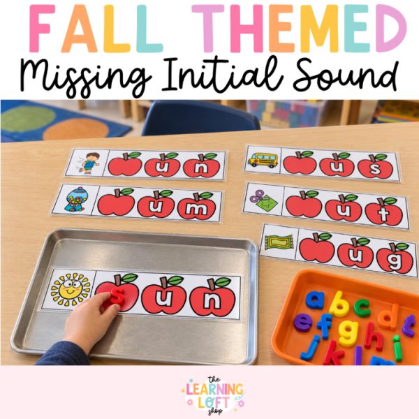 Initial Letter Sound Apple Mats | Kindergarten Fall Centers