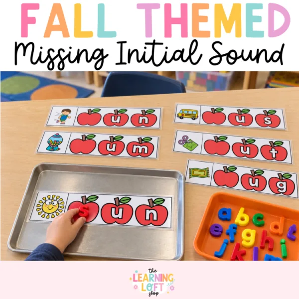 Initial Letter Sound Apple Mats | Kindergarten Fall Centers