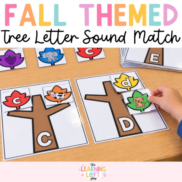 Fall Beginning Sounds Letter Match | Alphabet Trees and Leaf Cards | Preschool &
