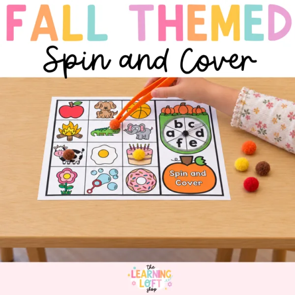 Spin and Cover Letter Sounds | Kindergarten Fall Phonics Centers |