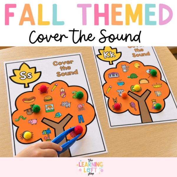 Fall Beginning Sounds Cover Center |  Phonics Mats and Fine Motor Activity