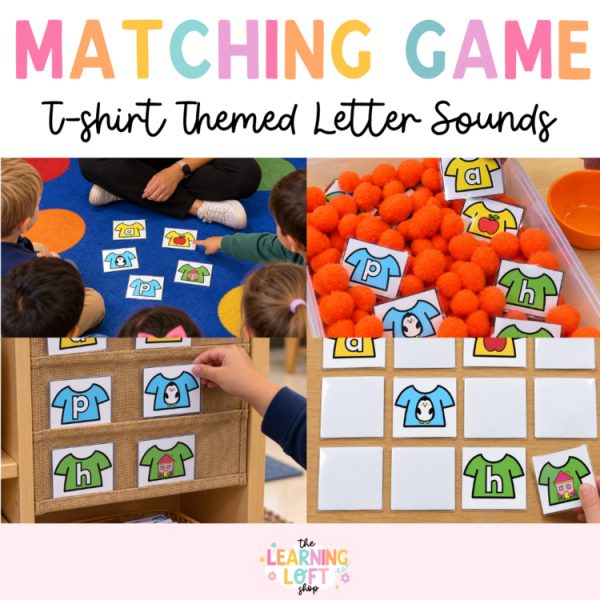 Letter Sounds T-Shirt Match | Kindergarten Fall Centers | Phonics