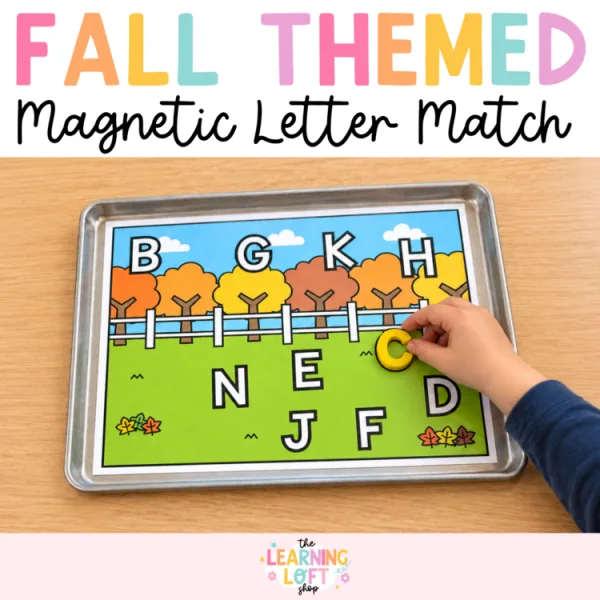 Magnetic Letter Match Fall | Kindergarten fall Reading Centers