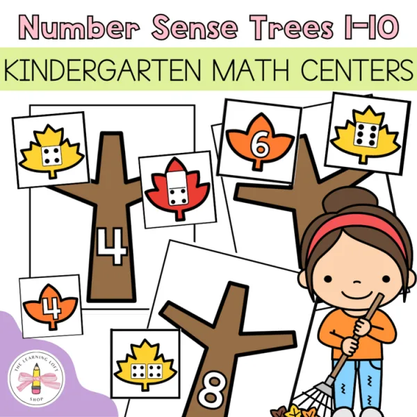 Number Sense Tree Match | Kindergarten Fall Centers | Math Centers