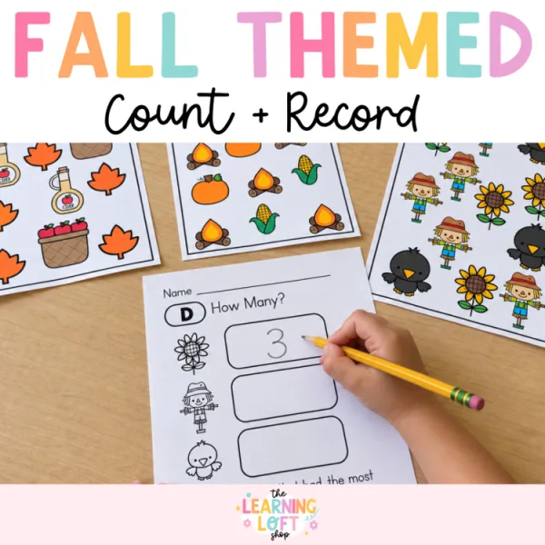Fall Count and Record Math Center | Counting and Comparing Sets |