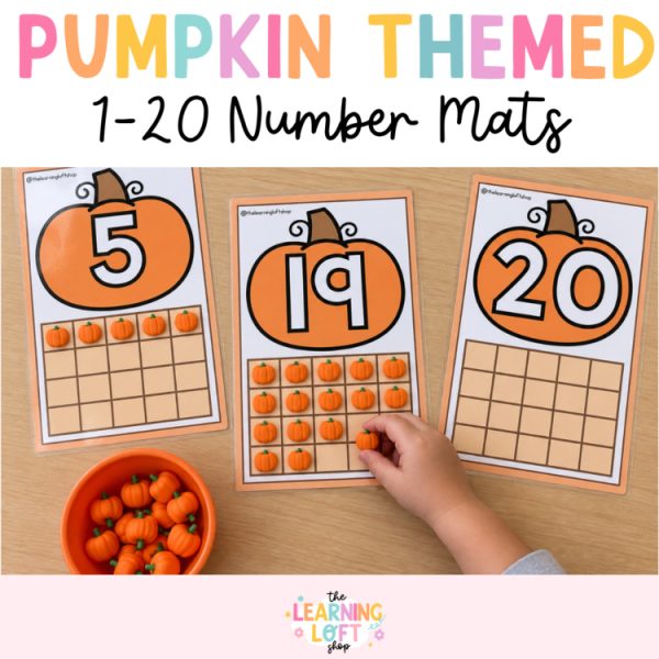 Pumpkin Number Counting Cards | Kindergarten Fall Math Centers | Number Sense