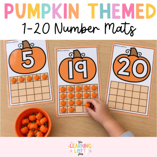 Pumpkin Number Counting Cards | Kindergarten Fall Math Centers | Number Sense