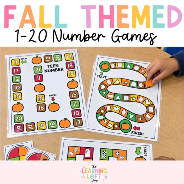 Fall Math Games | Kindergarten Math Centers| Shapes, Teen Numbers, and More