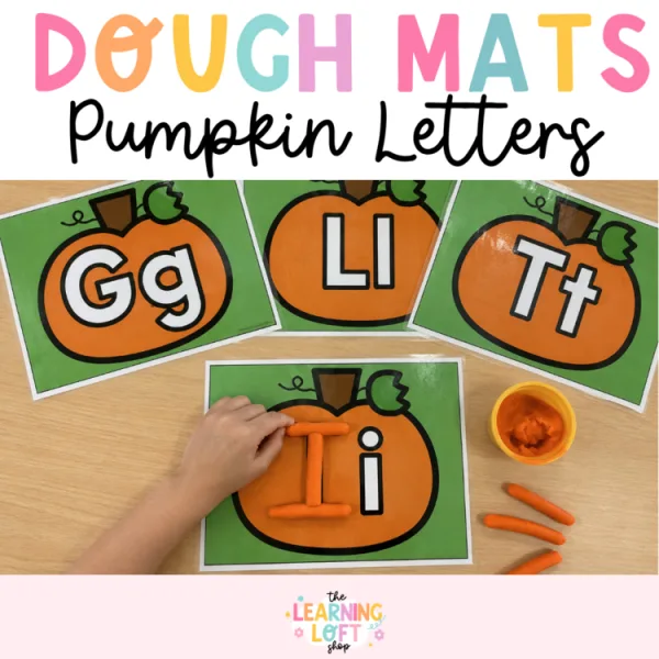 Pumpkin Alphabet Play Dough Mats | Uppercase and Lowercase Letter Formation