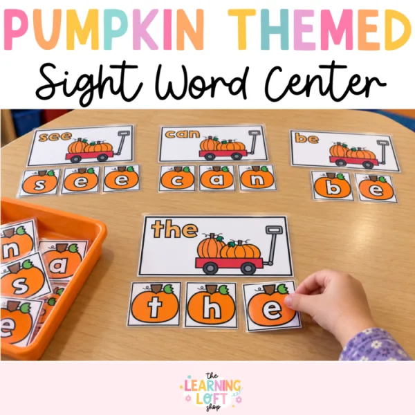 Pumpkin Sight Words Center | Kindergarten Fall Reading Center