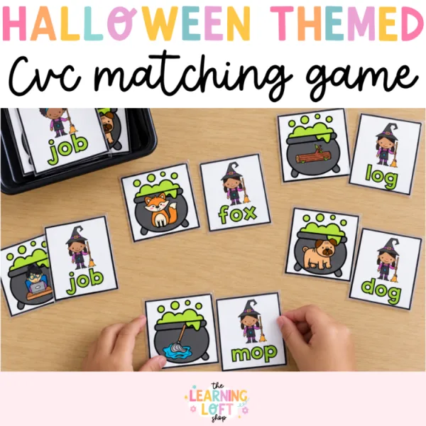 Halloween CVC match | Kindergarten Fall Centers | CVC Words