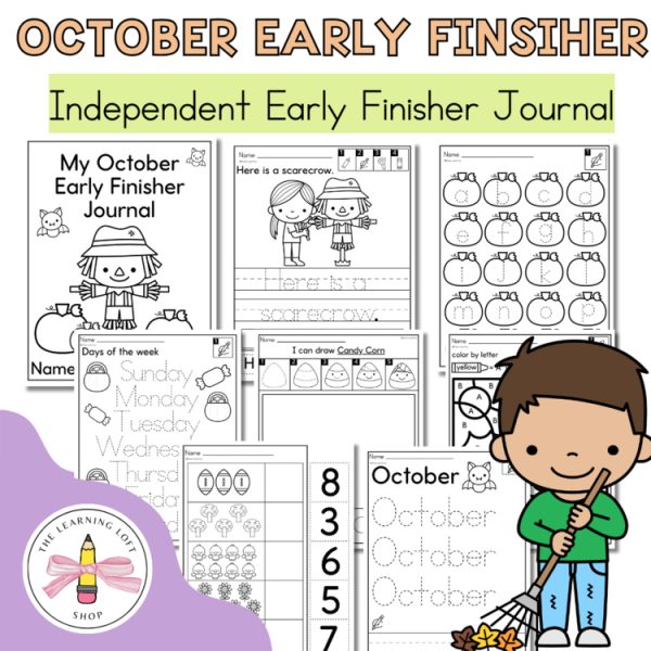 October Early Finisher Journal | Kindergarten Activities | Fine Motor Skills