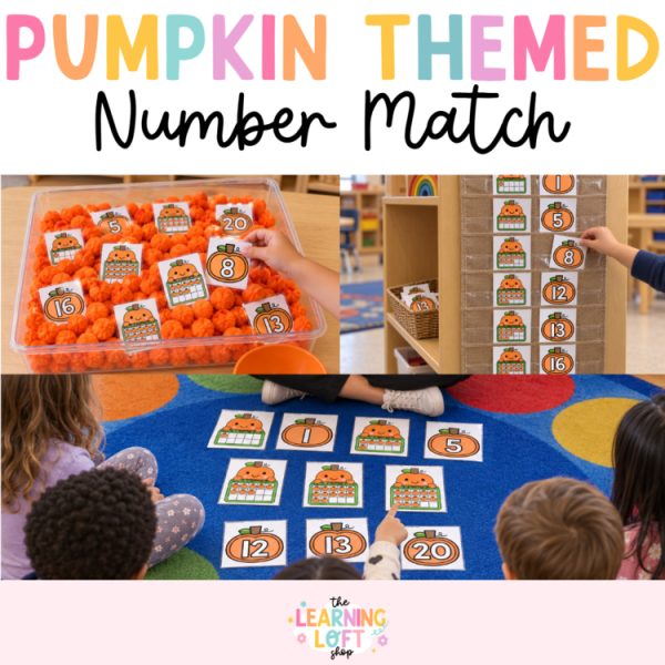 Ten + Twenty Frame Pumpkin Match | Kindergarten Fall Math Centers