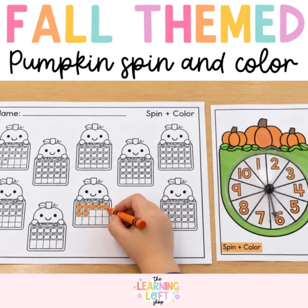 Pumpkin ten and twenty frames spin and cover | Kindergarten Math Centers