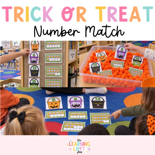 October Ten + Twenty Frame Match | Kindergarten math centers | Candy Bucket