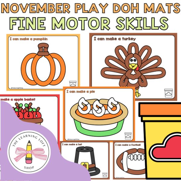 November Play Doh Mats | Kindergarten fine motor | Kindergarten Centers