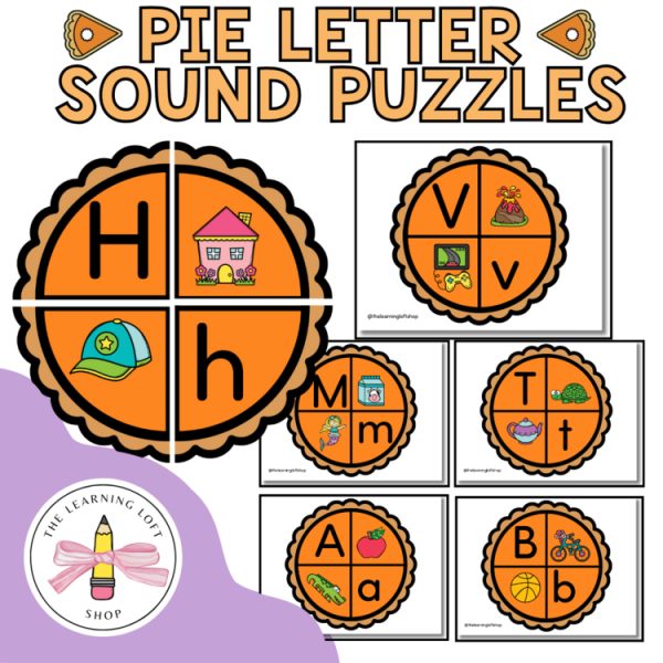 Pie Letter Sounds Center | Kindergarten November Centers | Reading Phonics