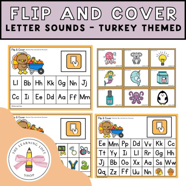 Flip and cover letter turkey center | Kindergarten November Center