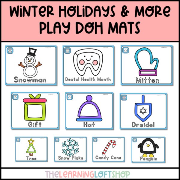 Holiday / Winter Themed Play Doh Mats | Kindergarten Centers | Fine Motor
