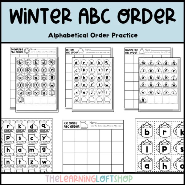 Winter Themed ABC Order Practice | Kindergarten Alphabetical Order