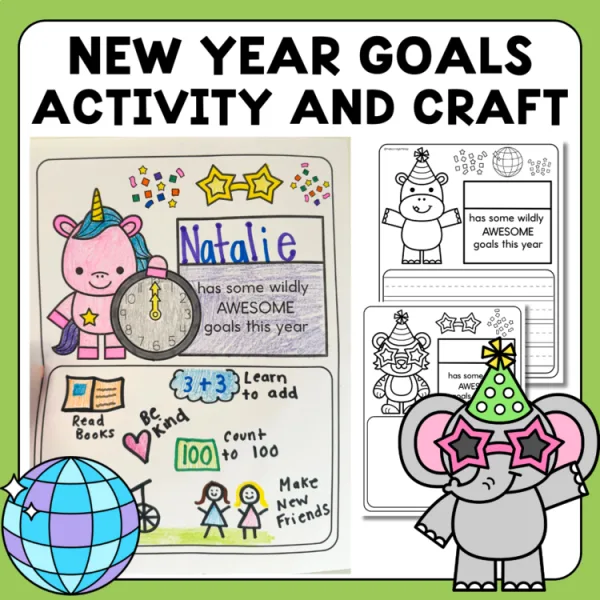 New Years Goal Setting Activity | January Writing | Kindergarten