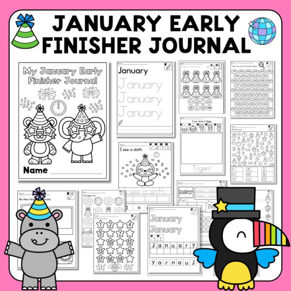 January Early Finisher Journal | Kindergarten | New Years Early Finisher Journal