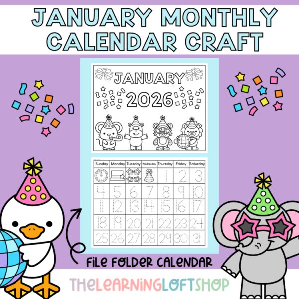 January Calendar Craft | K-2 January Activity and Craft | New Years 2026
