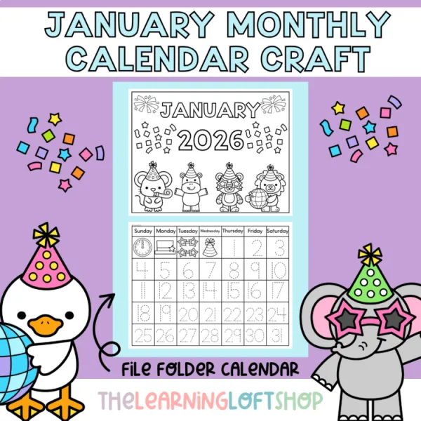 January Calendar Craft | K-2 January Activity and Craft | New Years 2026
