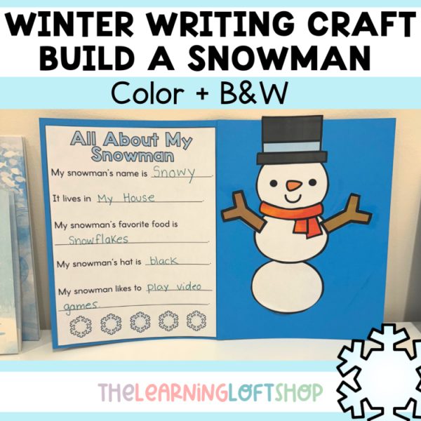 Build a Snowman Writing Craft | K-2 Writing + Craft Winter Activty