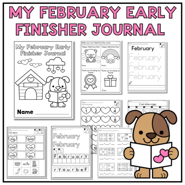 My February Early Finisher Journal | Kindergarten Early Finisher