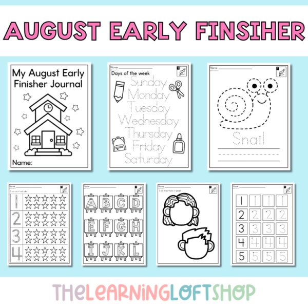 August Early Finisher Journal | Kindergarten Independent Practice