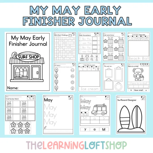 My May Early Finisher Journal | Kindergarten Early Finisher Learning