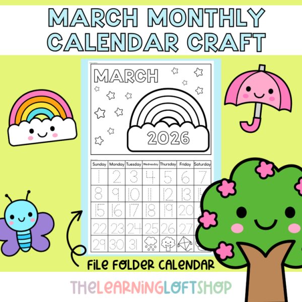 March Calendar Craft | Monthly File Folder Craft | Spring 2026