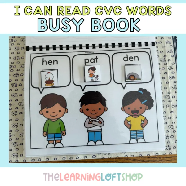 Busy Book | I can read cvc words | Kindergarten Interactive CVC Book