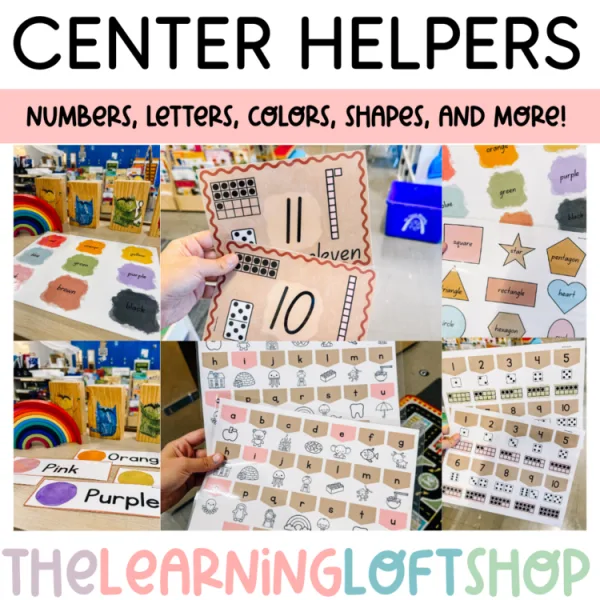 Center Helper Charts | Kindergarten Preschool | Number and Alphabet Charts
